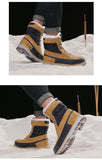 Vancat Winter Warm Plush Fur Snow Boots Men's Ankle Casual Motorcycle Waterproof Mart Lion   