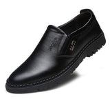 Genuine Leather Men's Casual Shoes Autumn Breathable Loafers Slip-On Soft Driving Zapatillas Hombre Mart Lion Black 6 