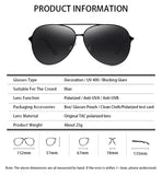 Classic Aviation Men's Sunglasses Design Alloy Frame Pilot  Polarized Sun Glasses For Driving Black UV400 MartLion   