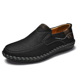 Handmade men's Casual Shoes Soft Breathable Genuine Leather Loafers Flats Footwear Mart Lion Black 6 
