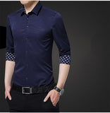 Luxury Brand Men's Dress Shirts Long Sleeve Geometric Print Social Shirt Handsome Blouse Mart Lion   