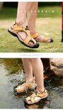 Genuine Leather Men's Shoes Summer Sandals Outdoor Beach And Slippers Mart Lion   
