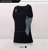 Summer Base Layer Running vests for men's Tank Tops compression Gym Bodybuilding sleeveless Fitness Training White Running Shirt Mart Lion   