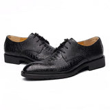 Men's Luxury Crocodile Grain Leather Lace-Up Dress Shoes Casual Party Wedding Flats Office Oxfords Mart Lion   