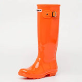 Ladies Waterproof Rain Boots Female Knee-high Fashion Women Rubber Rain Boots Girls  Shoes Rainboots PVC MartLion As is shown in 6 5 
