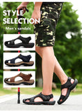 Genuine Leather Men's Shoes Summer Sandals Outdoor Beach And Slippers Mart Lion   