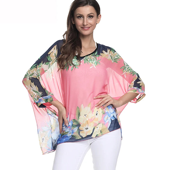 Women Blouses Style Batwing Casual Summer Blouse Shirt Woman MartLion   