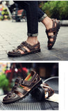 Handmade Men's Sandals Genuine Leather Soft Summer Shoes Retro Sewing Casual Beach Shoes Mart Lion   