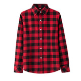 Women's Shirts and Winter female shirt plaid shirt women slim long sleeve cotton Blouse top female outerwear MartLion   