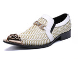 Men's Dress Shoes Style Leather Wedding Social Sapato Oxfords Flats Mart Lion Beige 6.5 