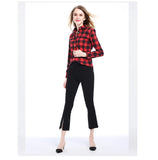 Women's Shirts and Winter female shirt plaid shirt women slim long sleeve cotton Blouse top female outerwear MartLion   