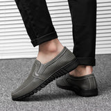 Men's First Layer Cowhide Leather Casual Shoes Breathable Flat Sneakers Outdoor Walking Hombre Zapatillas Mart Lion   