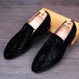 Movechain Arrive Men's Genuine Leather Loafers Casual Shoes Rhinestone Driving Flats Dress Wedding Mart Lion   