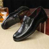 Mazefeng Spring Men's Leather Shoes Flats Round Toe Office Dress MartLion 3 6.5 