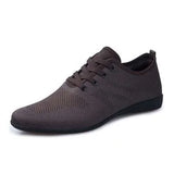 Men's Shoes Breathable Casual Sneakers Low Lace-up Mesh Flat Zapatillas Hombre MartLion Brown 6.5 