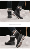 Vancat Winter Warm Plush Fur Snow Boots Men's Ankle Casual Motorcycle Waterproof Mart Lion   