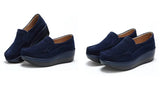 Autumn Shoes Platform Shoes Cow Suede Leather Flats Thick Sole Women's Loafers Moccasins MartLion   