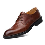 Men's Luxury Crocodile Grain Leather Lace-Up Dress Shoes Casual Party Wedding Flats Office Oxfords Mart Lion   