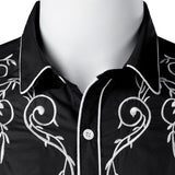 Stylish Western Cowboy Shirt Men's Brand Design Embroidery Slim Fit Casual Long Sleeve Wedding Party Mart Lion   