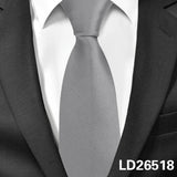 Solid Ties Men's Casual Skinny Neck Tie Gravatas Neckties Corbatas 6 cm Width Groom Tie For Party MartLion LD26518  