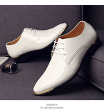 Men's Patent Leather Shoes White Wedding Black Leather Soft Dress Mart Lion White 6 