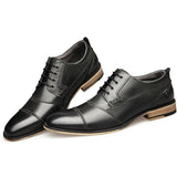 Men Dress shoes  Leather Man Business shoes Men's Wedding shoes Casual MartLion Black Dress shoes 7.5 CHINA