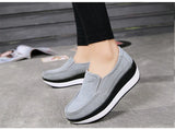 Autumn Shoes Platform Shoes Cow Suede Leather Flats Thick Sole Women's Loafers Moccasins MartLion   