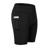 Women Casual Sports Shorts Elastic With Pocket Workout Shorts Quick Dry Cycling Shorts Gym Running Tight Sportswear Mart Lion black XS 