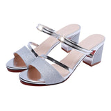 Sandals Women Shoes Peep toe Square Ladies Sandals Summer Heel 6cm MartLion   