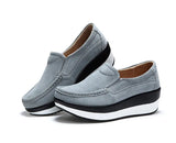 Autumn Shoes Platform Shoes Cow Suede Leather Flats Thick Sole Women's Loafers Moccasins MartLion   