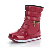 White Winter Boots Snow Style Women's Shoes Brand Shoes MartLion winered 5 