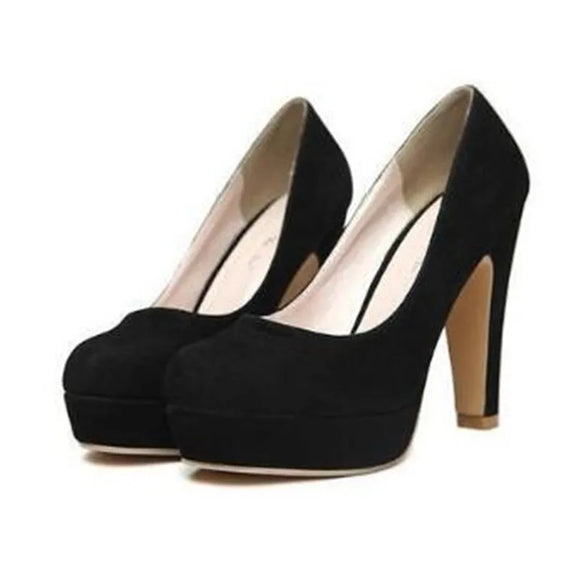 woman Pumps autumn thick heel shoes high-heeled the trend of ultra high heels MartLion Black 38 