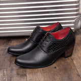 Dress Shoes Men's Hight Increase 6CM Mens Wedding High Heels Formal Dresses Footwear MartLion   