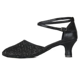 modern Ballroom Salsa tango dance shoes girls women's ballroom MartLion Black-6    5cm 34 