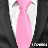 Solid Ties Men's Casual Skinny Neck Tie Gravatas Neckties Corbatas 6 cm Width Groom Tie For Party MartLion LD26504  