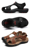 Genuine Leather Men's Shoes Summer Sandals Outdoor Beach And Slippers Mart Lion   