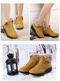 Waterproof Winter Women Boots Warm Plush Snow Outdoor Non-slip Sneakers Fur Platform Ankle Mart Lion   