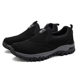 Men's Sneakers Loafers Outdoor Athletic Shoes faux suede non-slip rubber Walking Soft footwear dad Mart Lion black no plush 6.5 