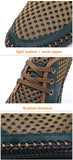 Summer Breathable Mesh Men's Casual Shoes For Handmade Lace-Up Loafers Mart Lion   
