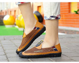 Casual Leather Shoes Men's Loafers Spring/Summer Mesh Flats Breathable Driving Moccasins Mart Lion   