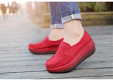 Autumn Shoes Platform Shoes Cow Suede Leather Flats Thick Sole Women's Loafers Moccasins MartLion   