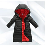 Winter Outerwear Jacket For Boys Girls Clothes Cotton-Padded Hooded Kids Coat Children Clothing Parkas Soft Thin MartLion Black 6-7 