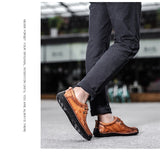 Men's Driving Shoes Cow Leather Loafers Handmade Casual Breathable Moccasins Flats Mart Lion   