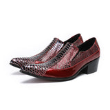 Men's Formal Shoes High Heels Dress Oxfords Pointed Toe Oxford Wedding Leather Mart Lion   