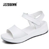 Genuine Leather Women sandals shoes Platform ladies white Sneakers summer open toe High Heel footwear MartLion   