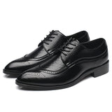British Style Men's Classic Formal Shoes Pointed Toe Retro Bullock Design Men's Oxford Dress Mart Lion Black 4.5 