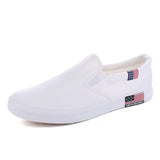 Slip On Men's Casual Shoes Spring Breathable Canvas Mart Lion White 39 