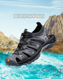 Summer Men's Sandals Outdoor Casual Beach Shoes Elastic Beach Slippers Mart Lion   