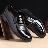 Mazefeng Spring Men's Leather Shoes Flats Round Toe Office Dress MartLion 1 6.5 