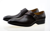 Men's Dress Shoes Classic Leather Buckle Monk Strap Dark Brown Black Office Shoes Men MartLion   